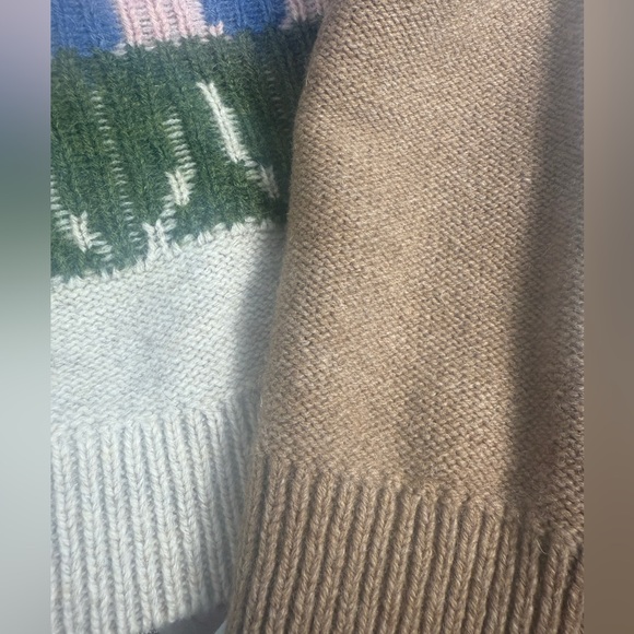 No label - front says Coach - Brown and Cream colorblock patchwork farm Sweater - Picture 11 of 11